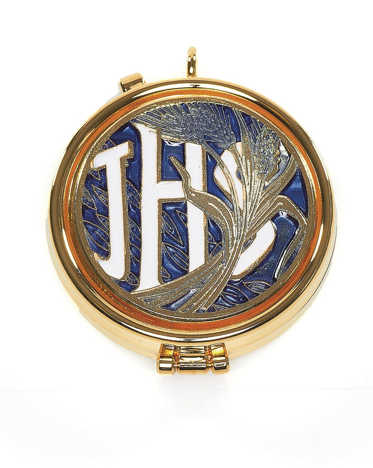 Cyborium z plakietką emaliowaną - IHS, kłos pszenicy