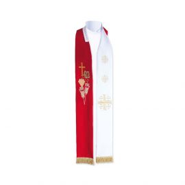 Stuła kapłańska dwustronna krzyż, kłosy (K6) - EUCHARYSTYCZNE - Nowość