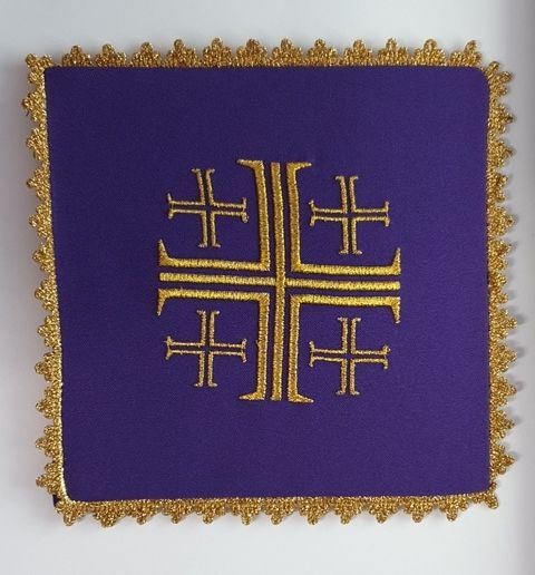 Bielizna kielichowa fiolet -  Krzyż Jerozolimski