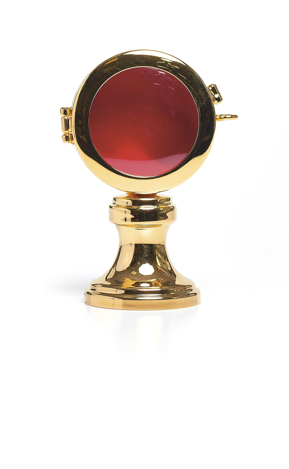 Relikwiarz z mosiądzu polerowanego, złocony - 9,5 cm