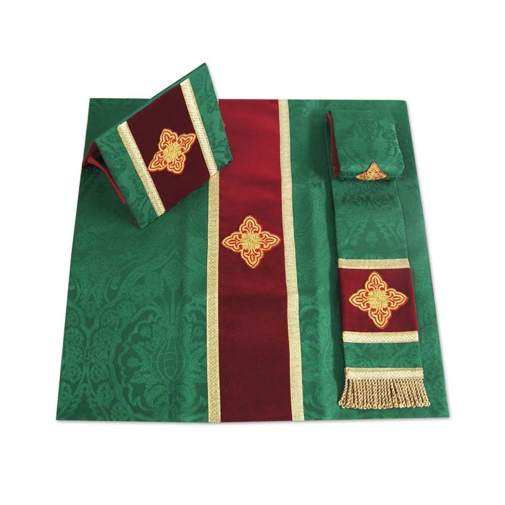 Zestaw Bursa, Manipularz i Welon na Kielich - żakard i aksamit (1)