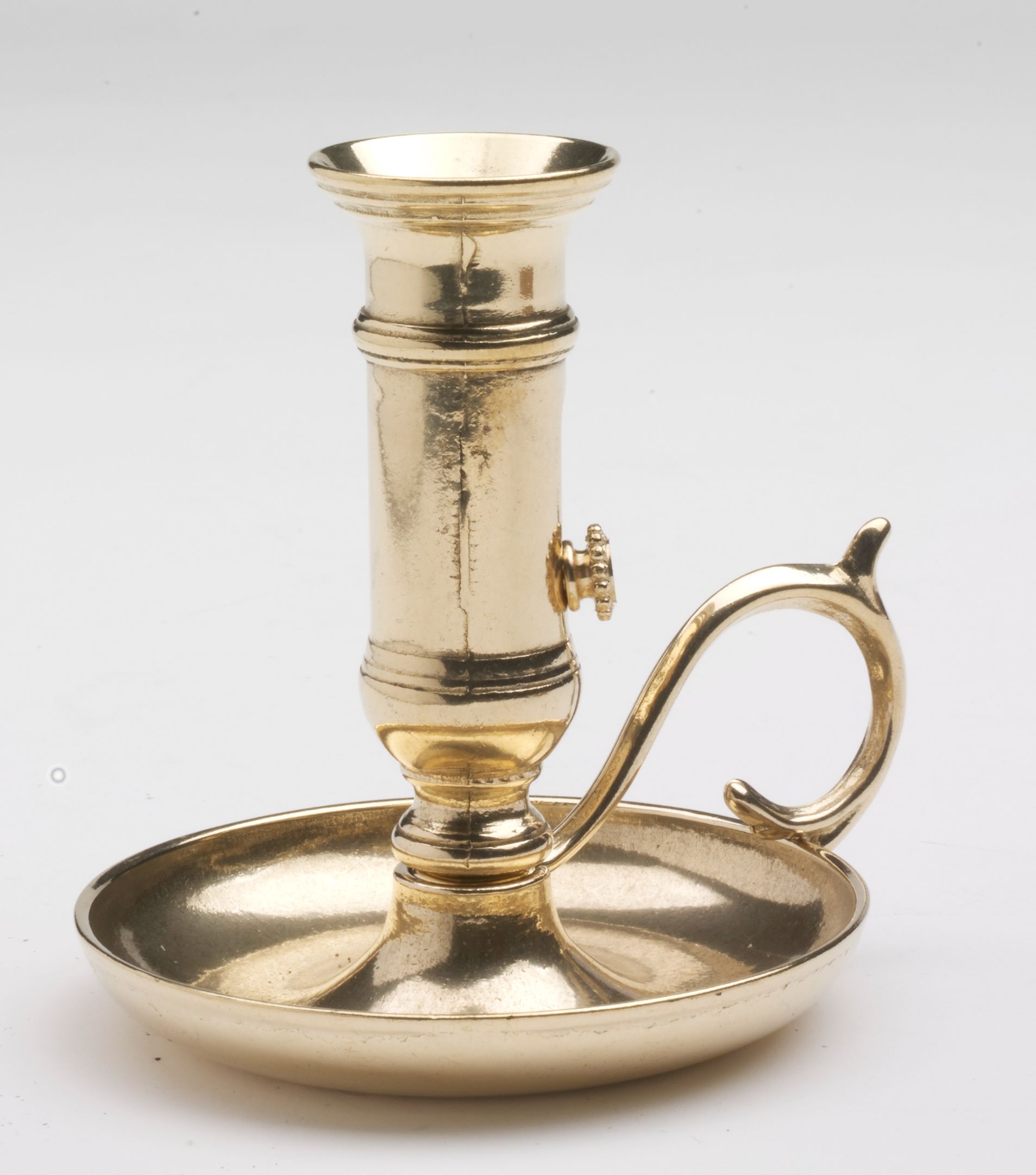 Świecznik mosiężny na chudą świeczkę - 11 cm