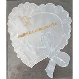Szatka do chrztu haftowana serce (15) - Szatki haftowane do chrztu - Nowość