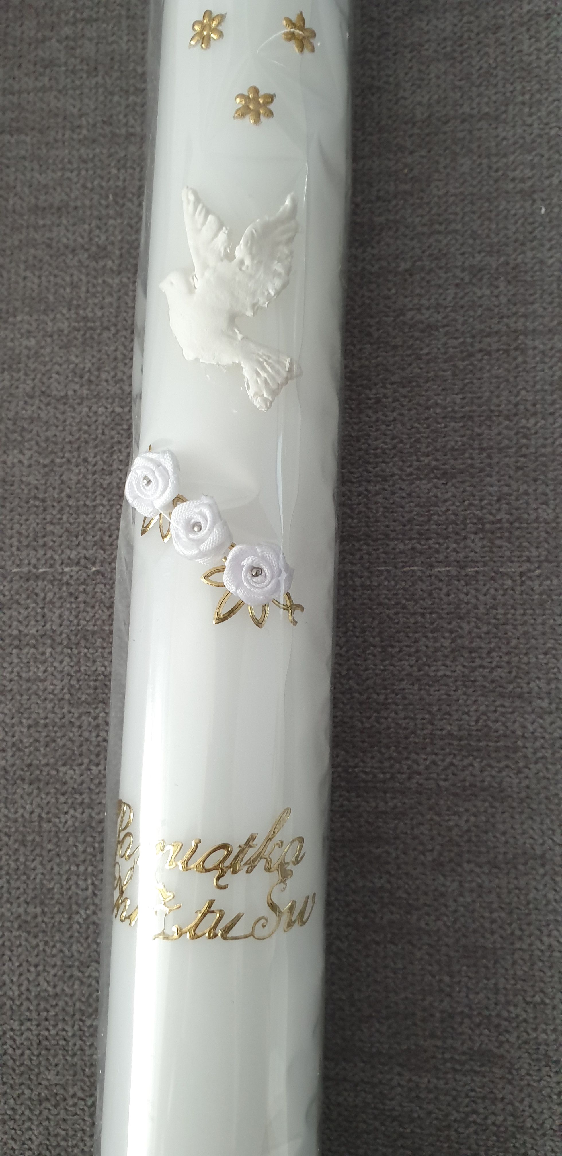 Świeca do chrztu zdobiona (13) - zdjęcie 2 - Świeca do chrztu zdobiona (13)