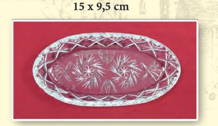 Taca szklana /kryształ - 15x9,5 cm.