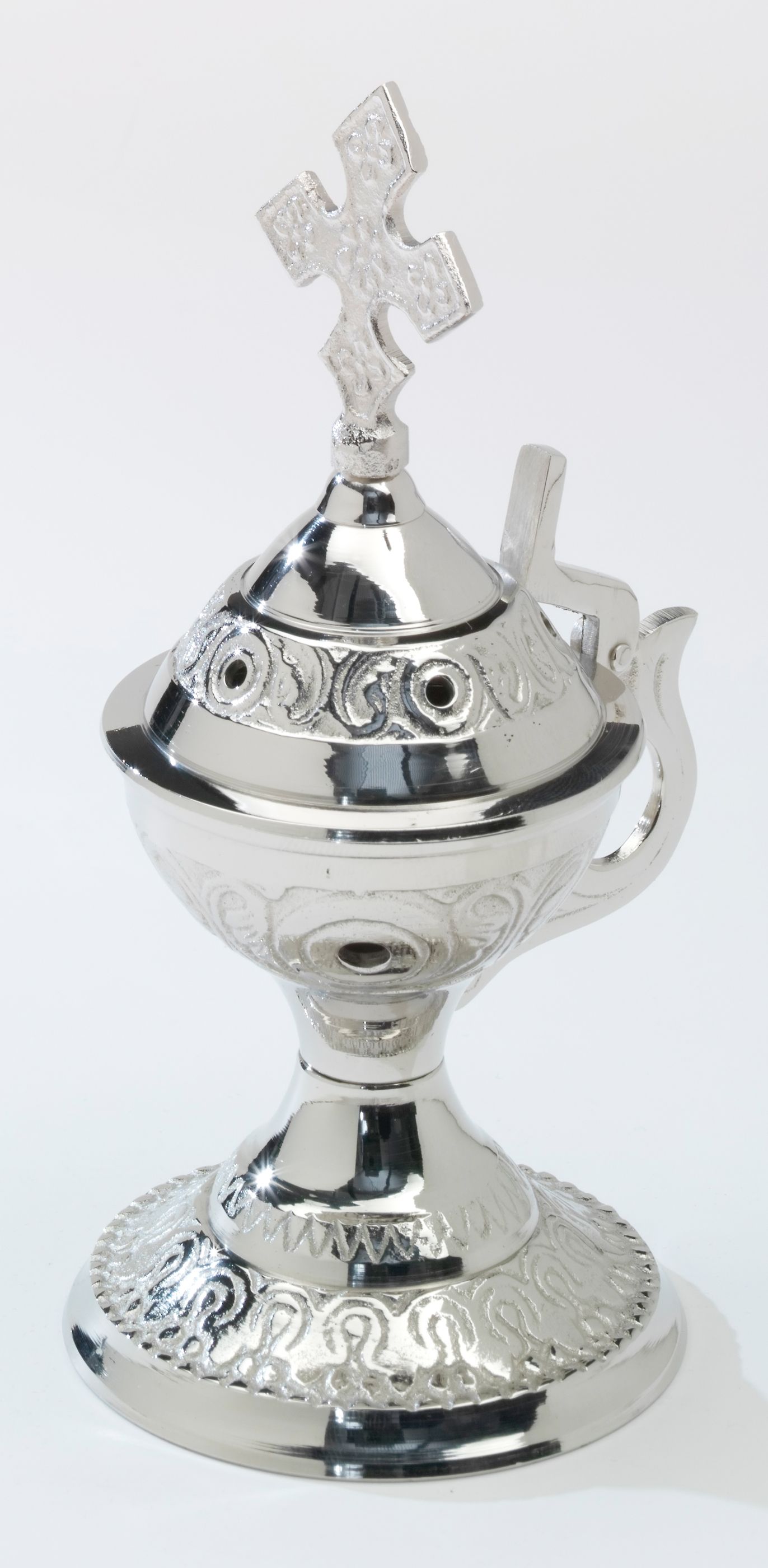 Kadzielnica mosiężna styl bizantyjski - srebrna