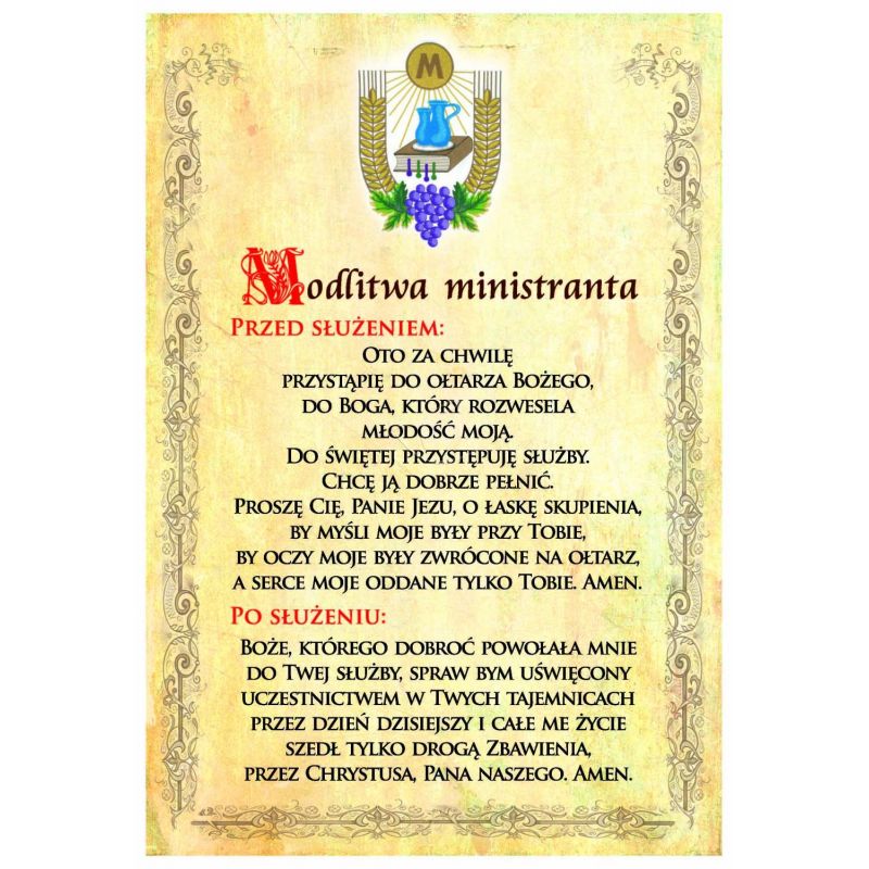 Modlitwa ministranta - plakat - Modlitwa ministranta - plakat