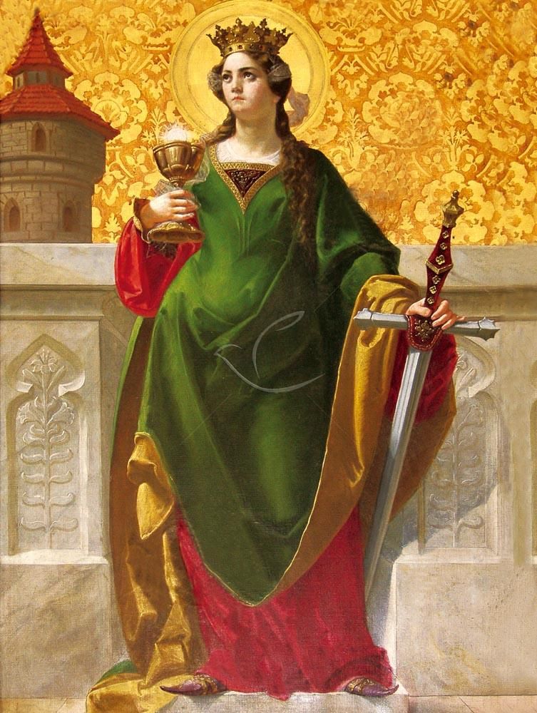 Obraz 30x40 - Święta Barbara