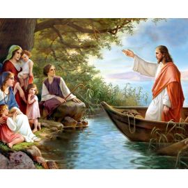 Obrazek 20x25 - Jezus na łodzi - OBRAZY RELIGIJNE - Nowość