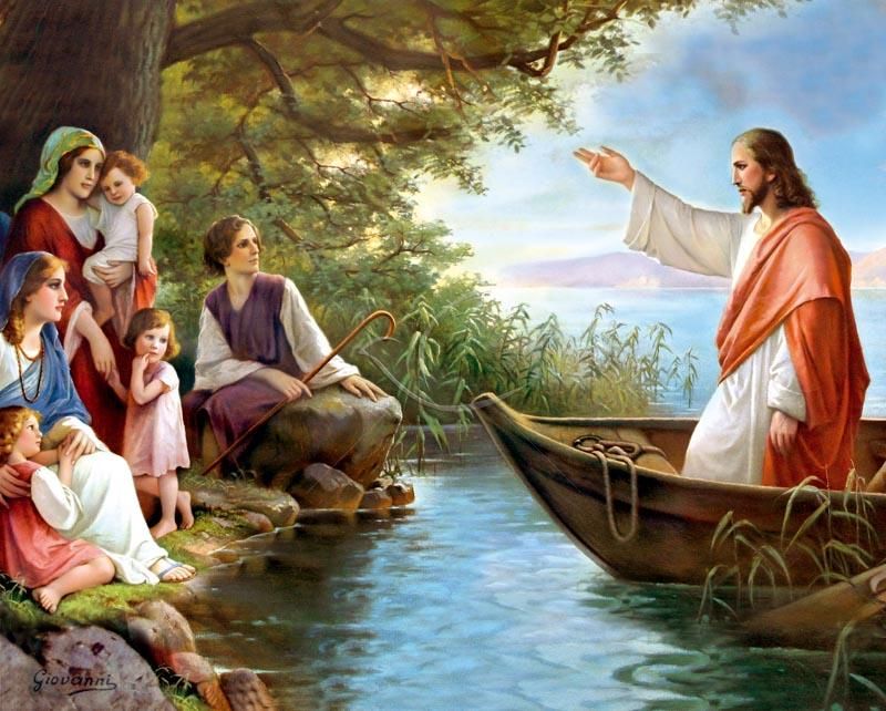 Obrazek 20x25 - Jezus na łodzi