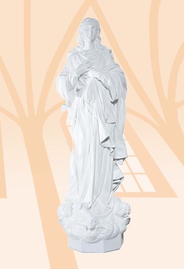 Figura Matka Boża z aniołkami kolor - 130 cm - zdjęcie 2 - Figura Matka Boża z aniołkami kolor - 130 cm