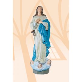 Figura Matka Boża z aniołkami kolor - 130 cm - Matka Boża z aniołkami - Nowość