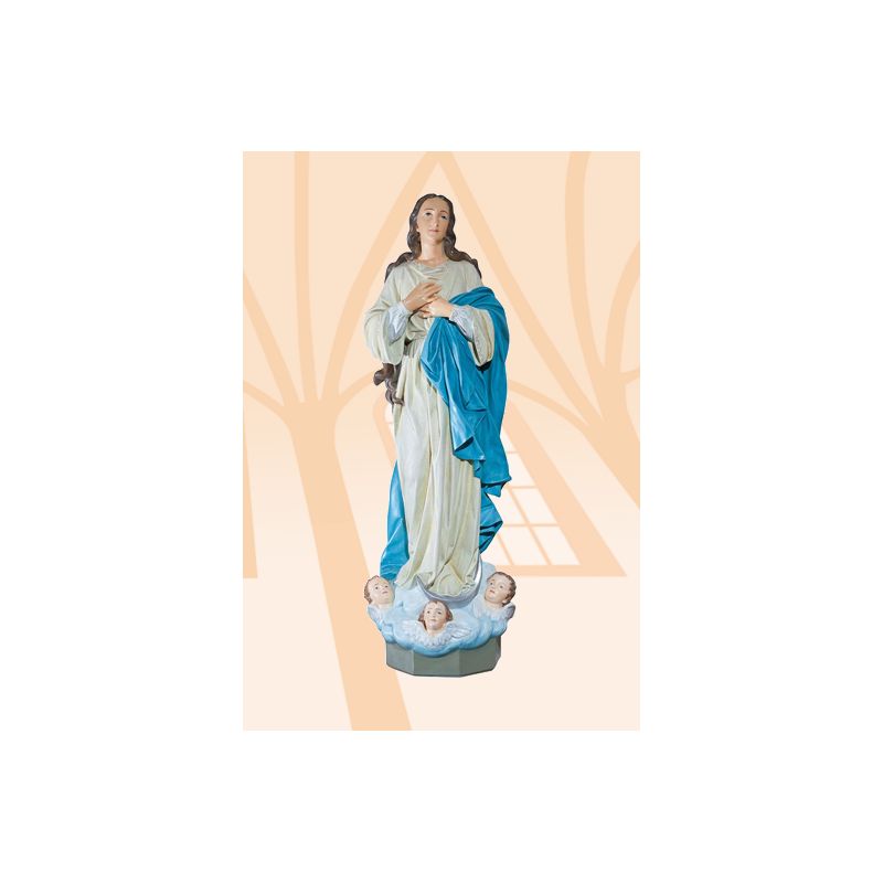 Figura Matka Boża z aniołkami kolor - 130 cm - Figura Matka Boża z aniołkami kolor - 130 cm