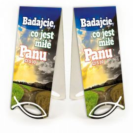 Zakładka Krajobraz Sentencja - Badajcie, co jest miłe Panu... - Zakładki religijne do książek - Nowość