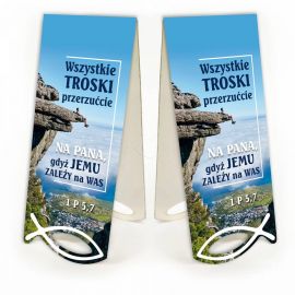 Zakładka Krajobraz Sentencja - Wszystkie troski... - Zakładki religijne do książek - Nowość