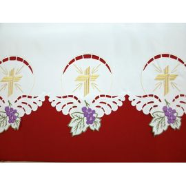 Obrus ołtarzowy haftowany - wzór eucharystyczny (105) - OBRUSY OŁTARZOWE - Nowość
