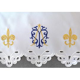 Obrus ołtarzowy haftowany - wzór maryjny (164) - OBRUSY OŁTARZOWE - Nowość