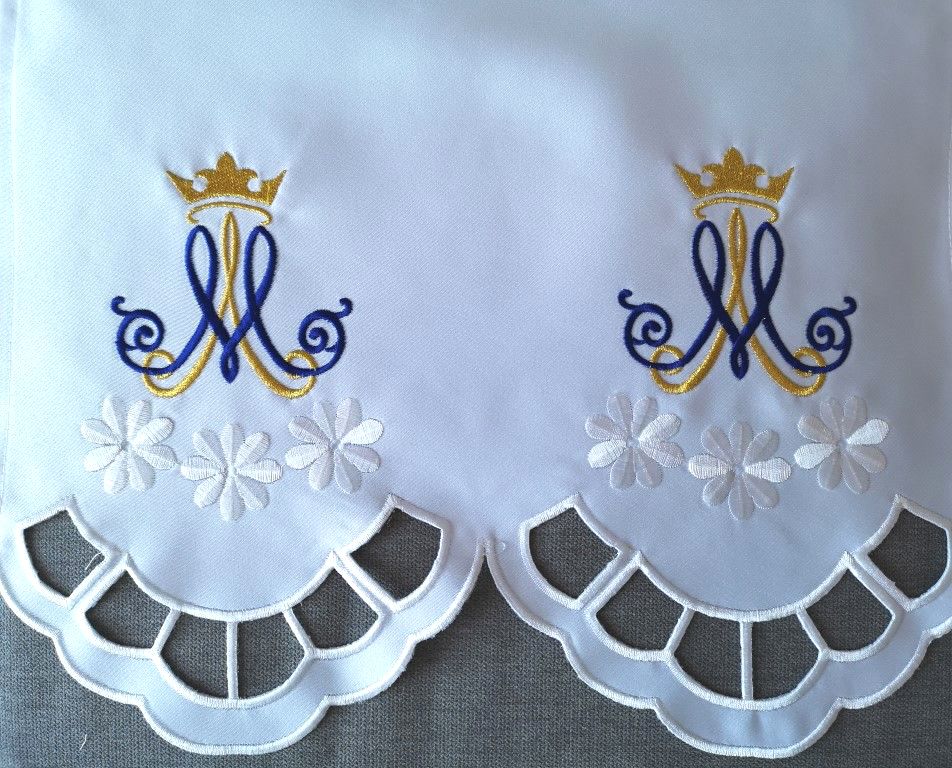 Obrus ołtarzowy haftowany - wzór maryjny (165)