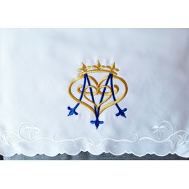 Obrus ołtarzowy haftowany - wzór maryjny (166) - OBRUSY OŁTARZOWE - Nowość