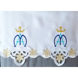 Obrus ołtarzowy haftowany - wzór maryjny (167) - OBRUSY OŁTARZOWE - Nowość