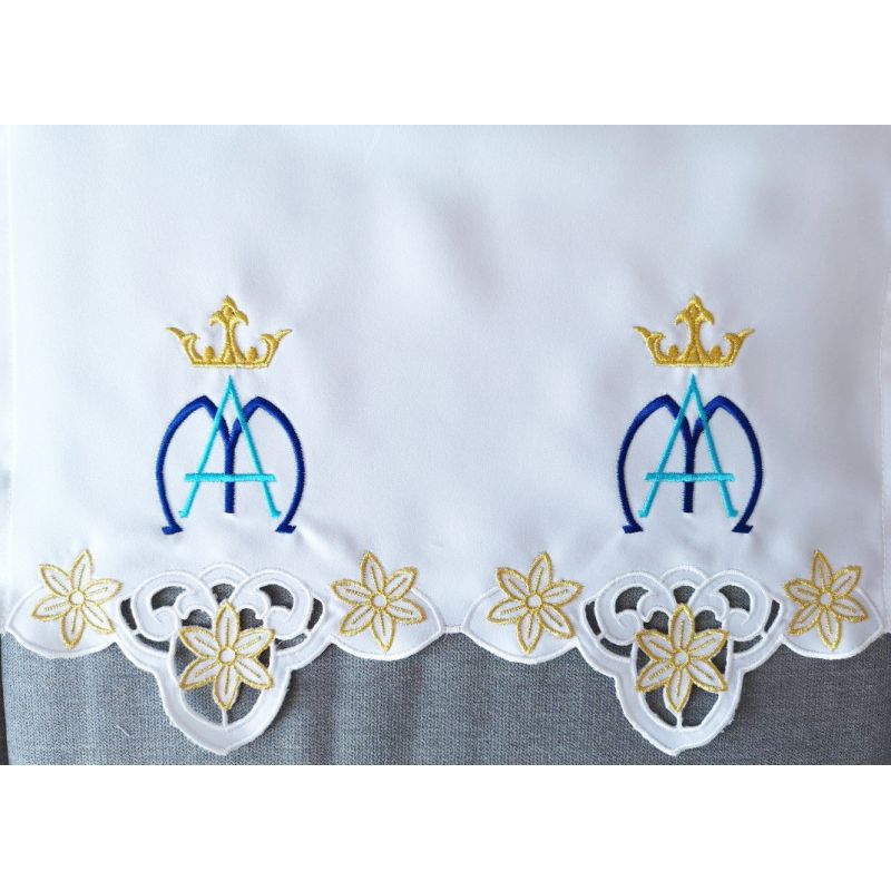 Obrus ołtarzowy haftowany - wzór maryjny (167) - Obrus ołtarzowy haftowany - wzór maryjny (167)