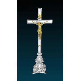 Olive glass lamp with flower base (5)