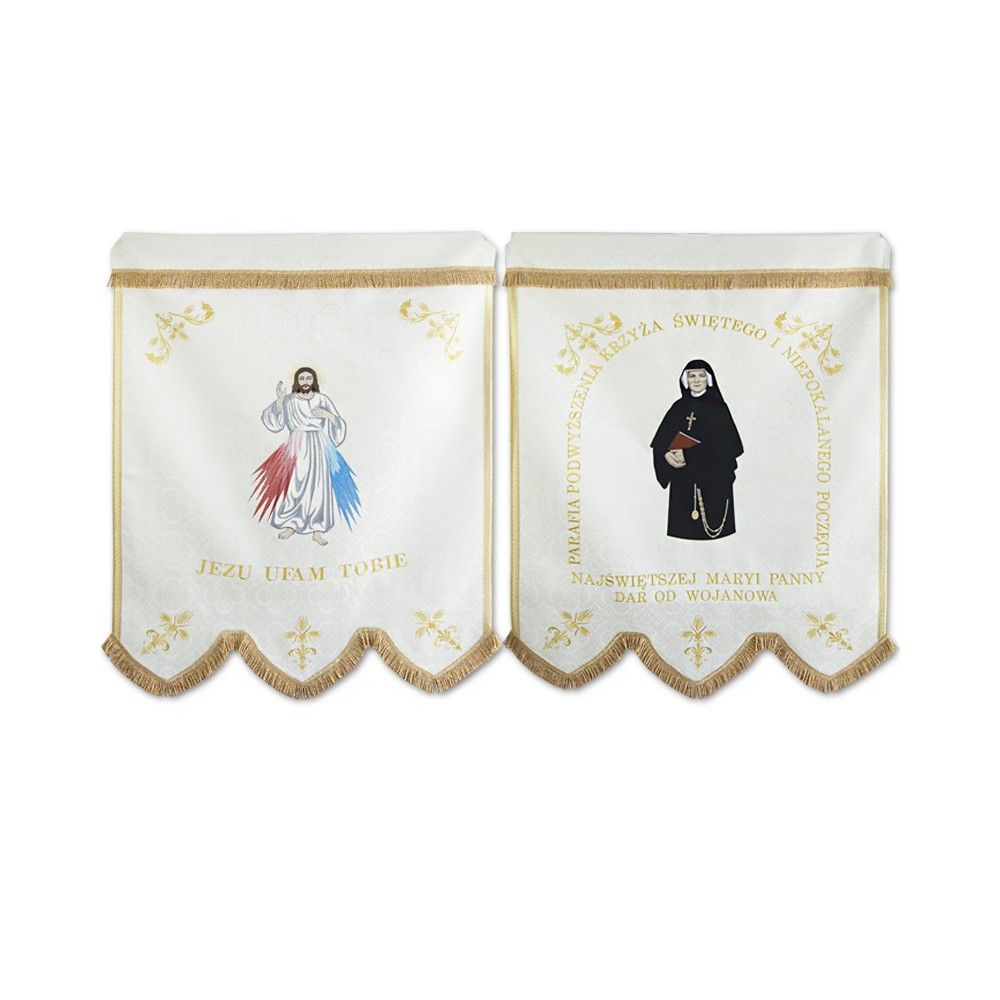 Chorągiew haftowana "Jezu ufam Tobie"