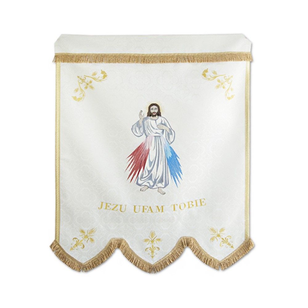Chorągiew haftowana "Jezu ufam Tobie" - zdjęcie 2 - Chorągiew haftowana "Jezu ufam Tobie"