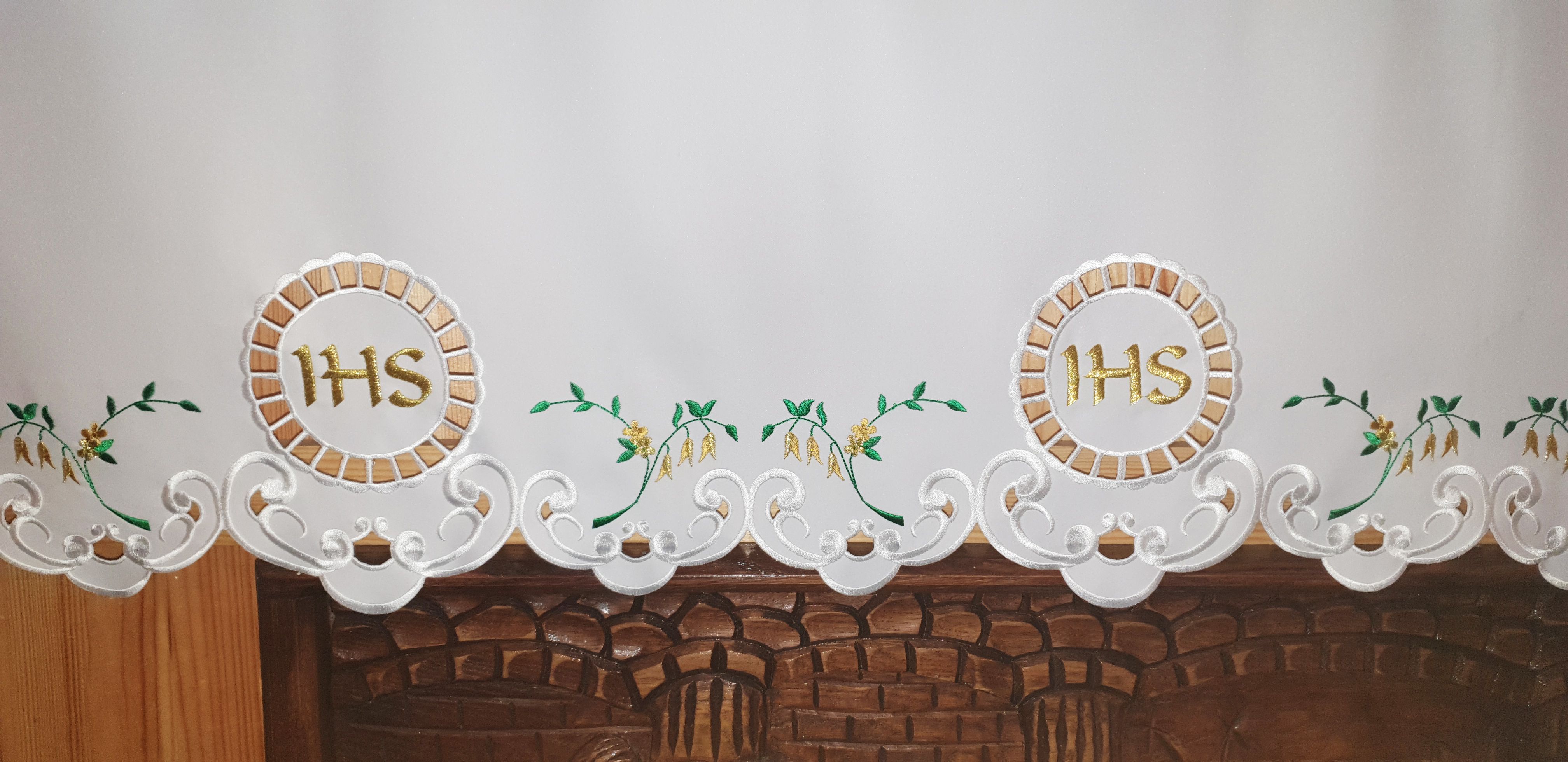 Obrus ołtarzowy haftowany - wzór eucharystyczny (173)