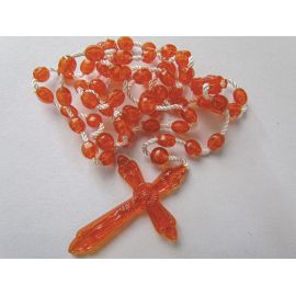 Różaniec plastikowy model arancione - RÓŻAŃCE, KORONKI, TAJEMNICE RÓŻAŃCOWE - Nowość
