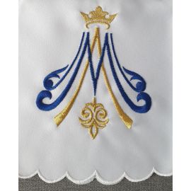 Serweta wzór maryjny koło śr. 60 cm (1) - OBRUSY OŁTARZOWE - Nowość