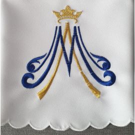 Serweta wzór maryjny koło śr. 60 cm (2) - OBRUSY OŁTARZOWE - Nowość