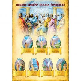 Plakat - Siedem darów Ducha Świętego - Plakaty religijne edukacyjne, sentencje - Nowość