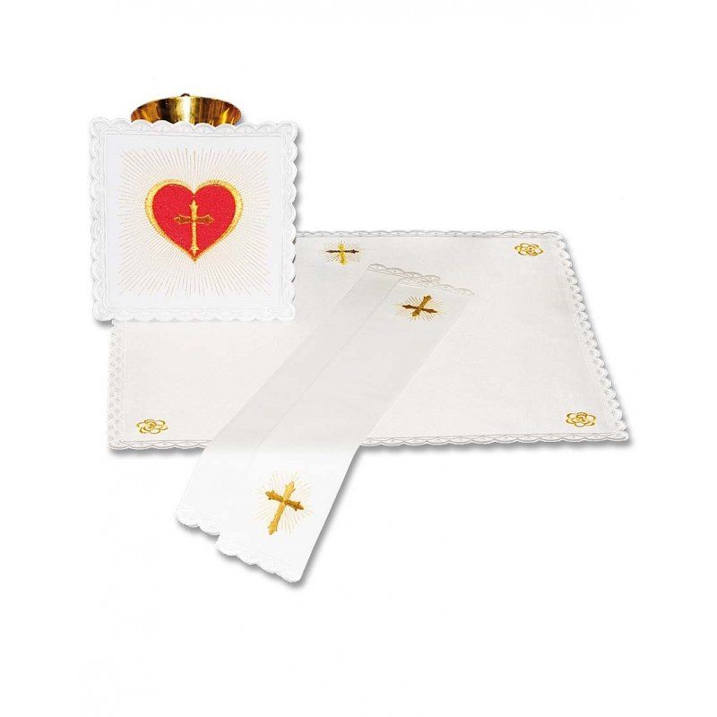 Bielizna kielichowa Serce Jezusa haft - zdjęcie 2 - Bielizna kielichowa Serce Jezusa haft