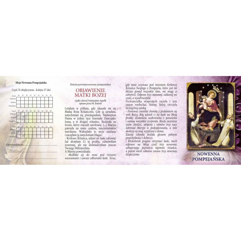 Folder składany 10x6,5 cm Nowenna Pompejańska - Folder składany Nowenna Pompejańska
