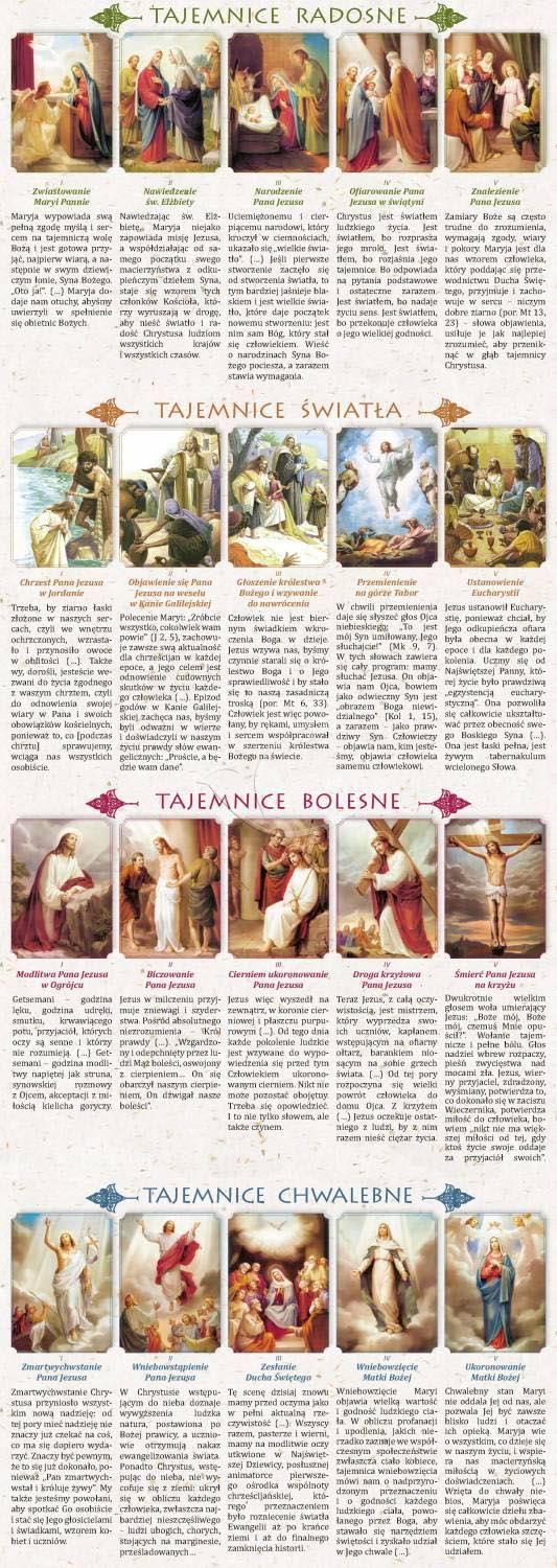 Duży Folder składany Różaniec ze świętym Janem Pawłem II i MB Częstochowską - zdjęcie 2 - Folder składany Różaniec ze świętym Janem Pawłem II i MB Częstochowską