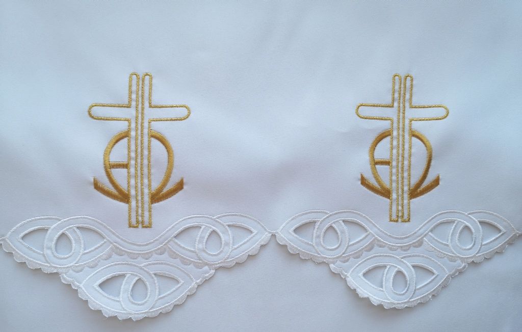 Obrus ołtarzowy haftowany - wzór eucharystyczny (180)