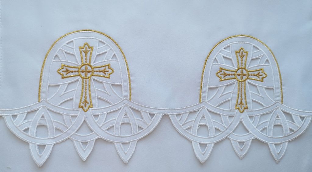 Obrus ołtarzowy haftowany - wzór eucharystyczny (181)