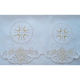 Obrus ołtarzowy haftowany - wzór eucharystyczny (184) - OBRUSY OŁTARZOWE - Nowość