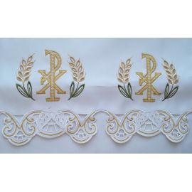 Obrus ołtarzowy haftowany - wzór eucharystyczny (188) - OBRUSY OŁTARZOWE - Nowość
