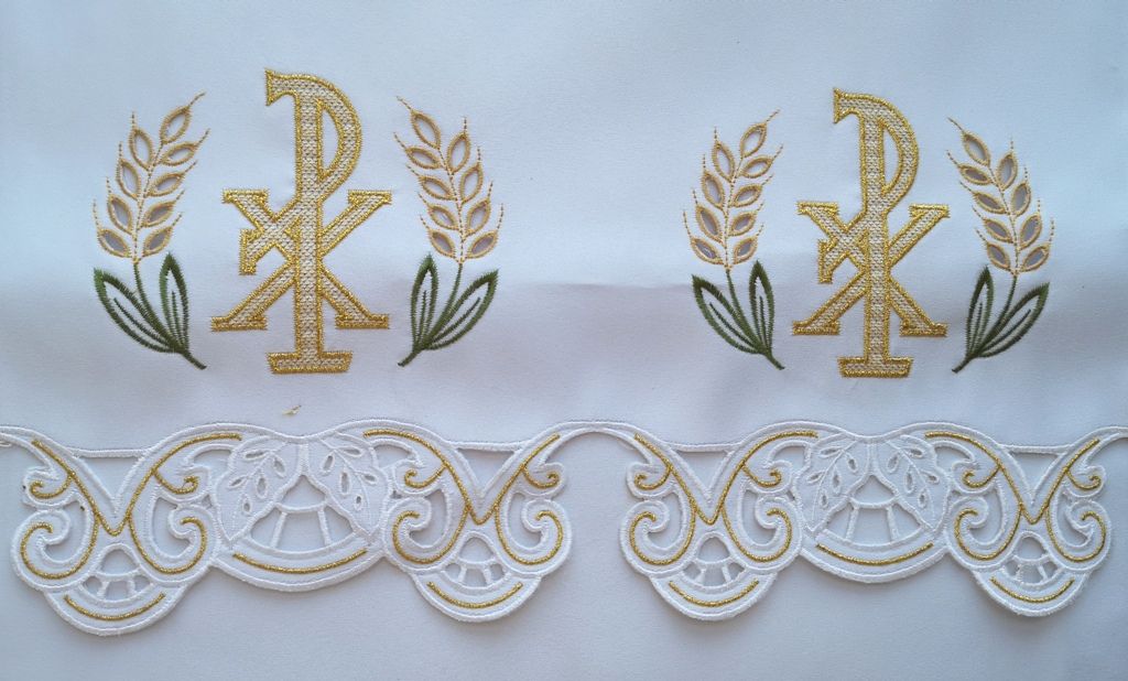 Obrus ołtarzowy haftowany - wzór eucharystyczny (188)