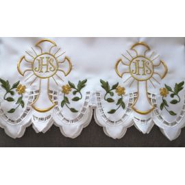 Obrus ołtarzowy haftowany - wzór eucharystyczny (135) - OBRUSY OŁTARZOWE - Nowość