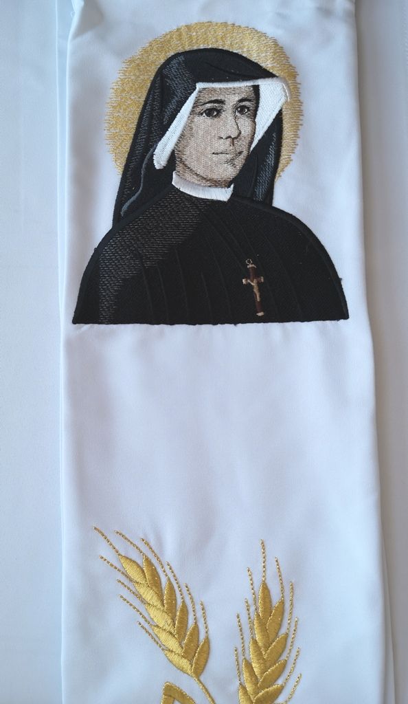 Stuła haftowana  Jezus Miłosierny, Święta Faustyna - zdjęcie 3 - Stuła haftowana  Jezus Miłosierny, Święta Faustyna