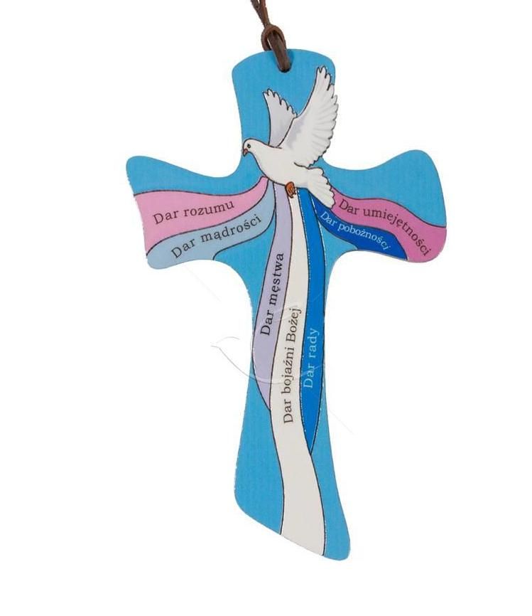 Krzyż drewniany - Bierzmowanie (Ceramika Drewniana)