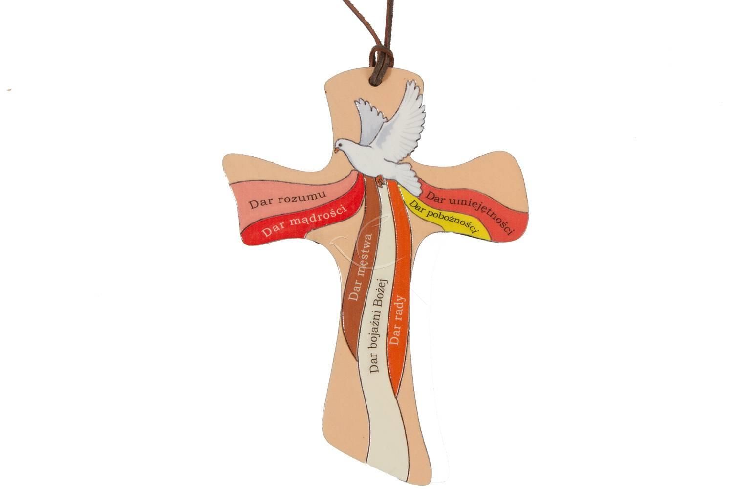 Krzyż drewniany - Bierzmowanie (Ceramika Drewniana)