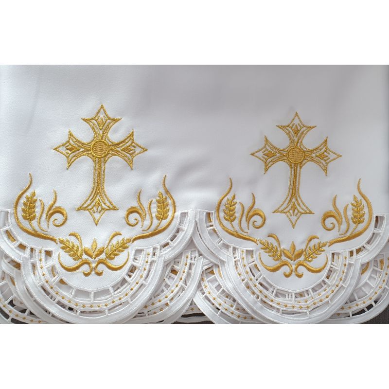 Obrus ołtarzowy haftowany - wzór eucharystyczny (104) - Obrus ołtarzowy haftowany - wzór eucharystyczny (104)