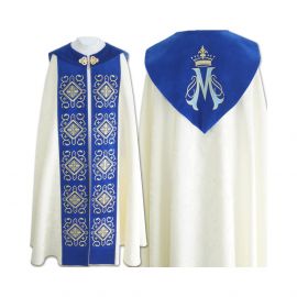 Kapa Maryjna haftowana + stuła (51) - KAPY LITURGICZNE - Nowość