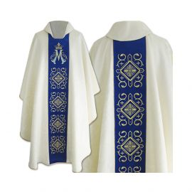 Ornat gotycki haftowany, aksamitny pas, wzór Maryjny (05) - Ornaty Maryjne - Nowość