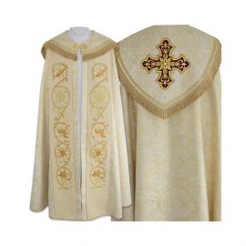 Kapa haftowana wzór gotycki - tkanina brokat (52) - KAPY LITURGICZNE - Nowość