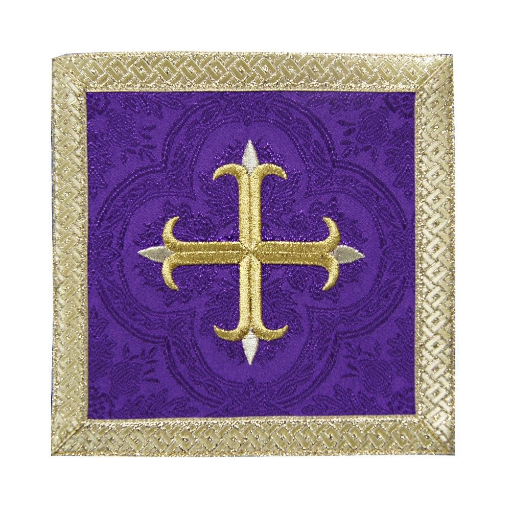 Palka fioletowa Krzyż + złote obszycie